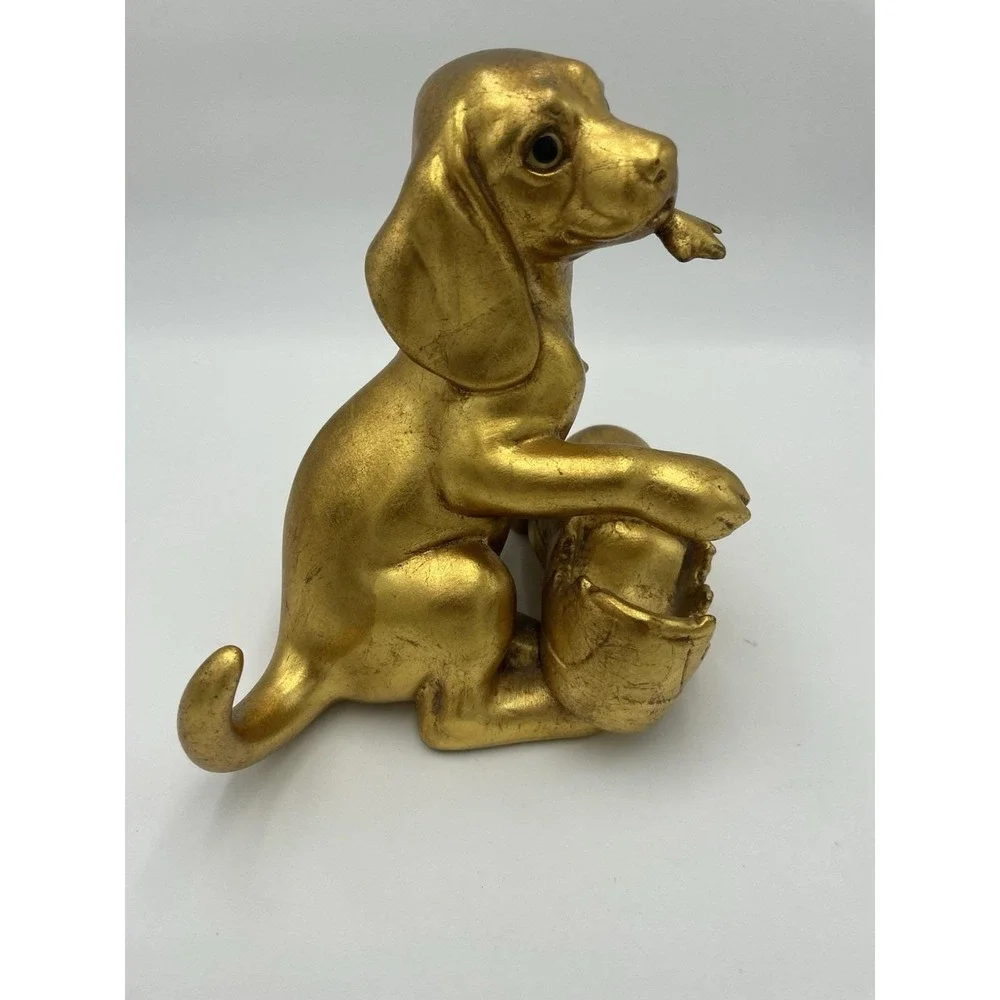 Vintage MCM  Freeman McFarlin Rutledge 859  Gold Leaf ‎ Puppy Dog w/Shoe